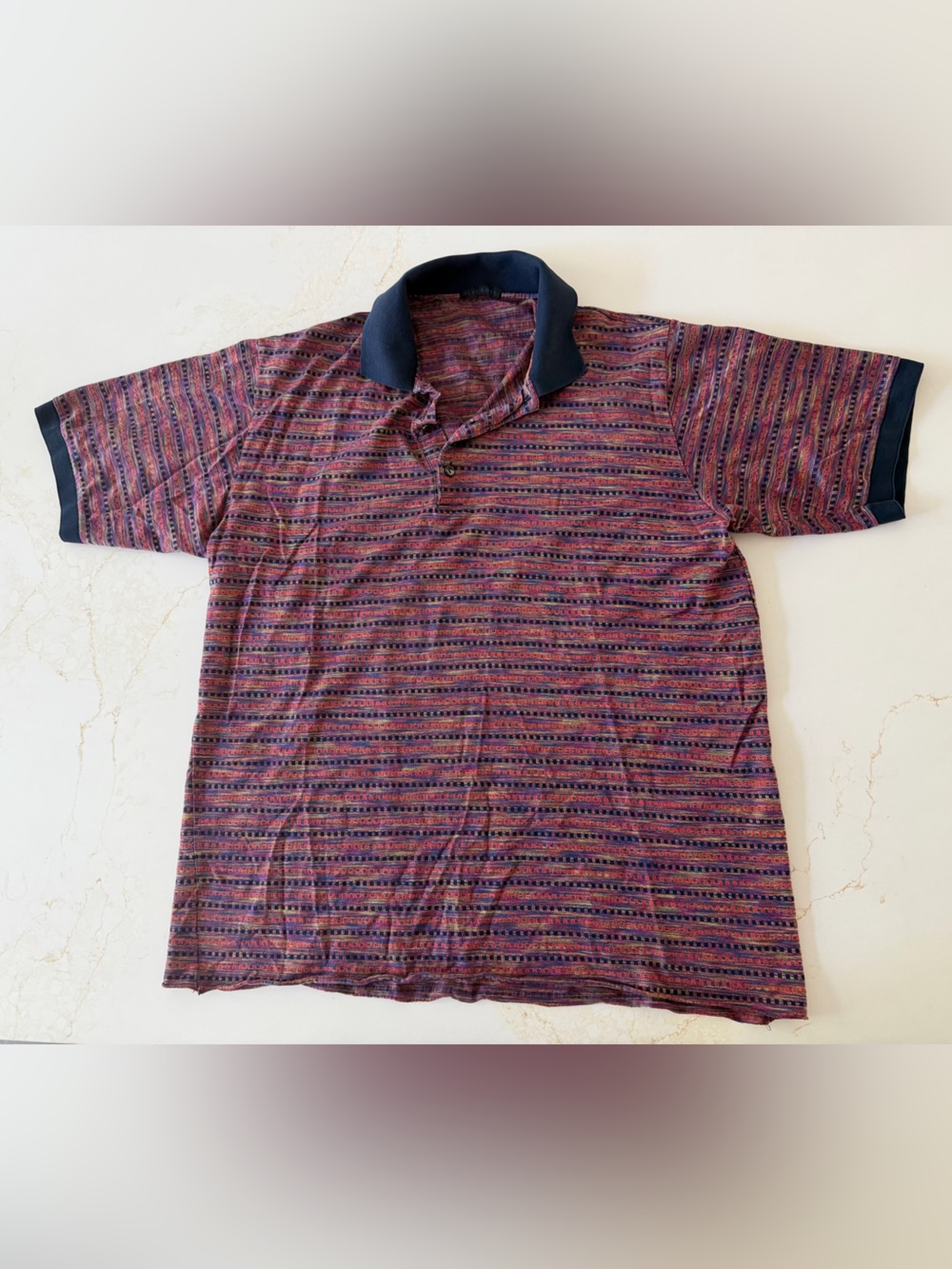 Jeff Rose luxurious cotton Polo Shirt in Burgundy Pattern